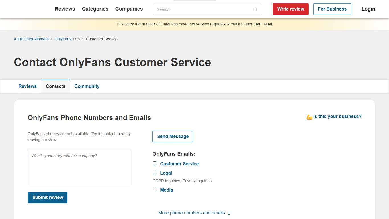 OnlyFans Customer Service Phone Number, Email, Help Center